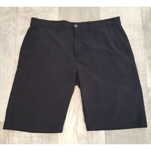 BKE Men’s 38W 23L Hybrid Standard Fit Black Shorts Flat Front Casual Lightweight